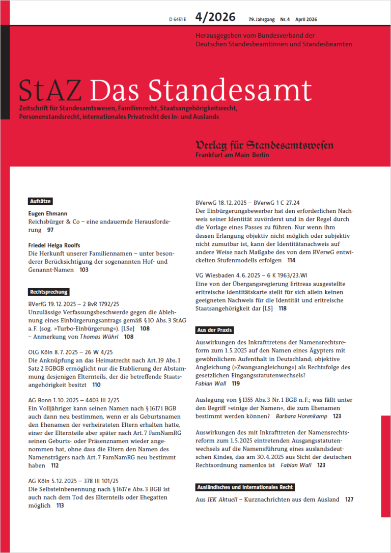 Cover StAZ 4/2026