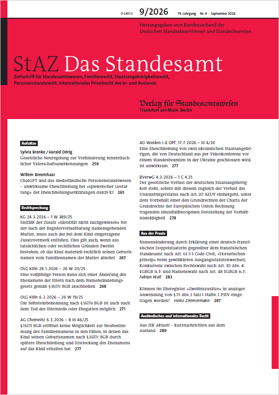 Cover StAZ 9/2026