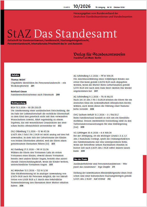 Cover StAZ 10/2026